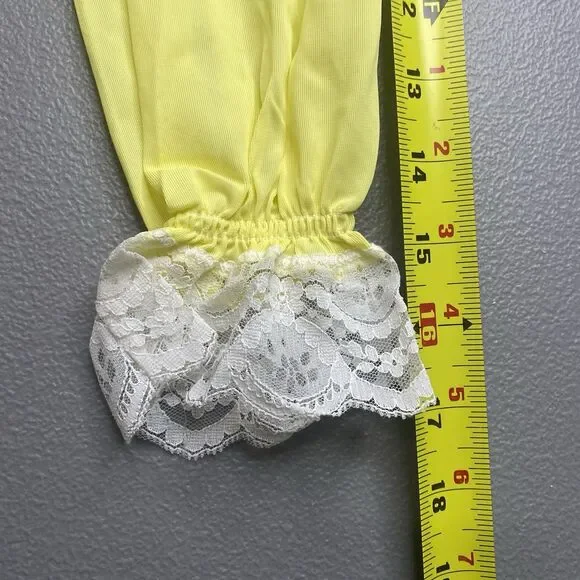 Vintage HER MAJESTY Nightgown Lot Girls 60s 70s Lace Long Yellow Pink Size 10 12 - Picture 15 of 16